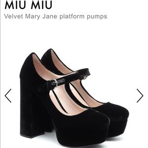 MIU MIU Velvet Platform Mary Janes - brand new!!